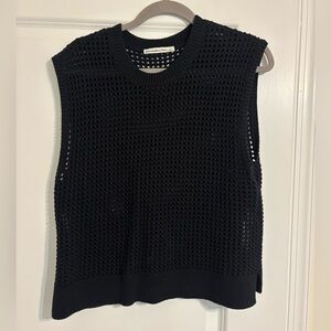 Abercrombie & Fitch Black Open-Knit Sleeveless Sweater Vest